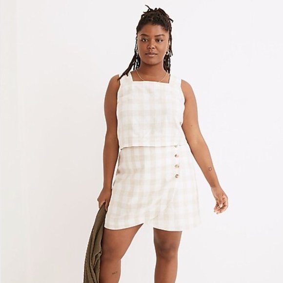 Madewell Linen-Blend Tulip-Hem Mini Skirt: Undyed Edition - Size 8 - NWOT - Picture 3 of 5